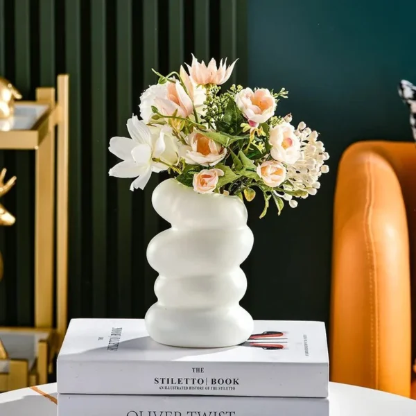 Nordic Vase Plastic Art Modern Vase Imitation Ceramic Flower Vase Home Decoration