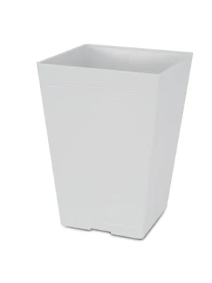 Flower Pot W17 x H24cm With Saucer White Brown Grey