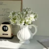 Nordic ins Style Retro Ceramic Vase White Water Bottle Decoration Living Room Desktop Dried Vase