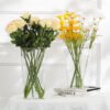 Clear Vase Pasu Plastik Hiasan Transparent Vase Decor Flower Pot